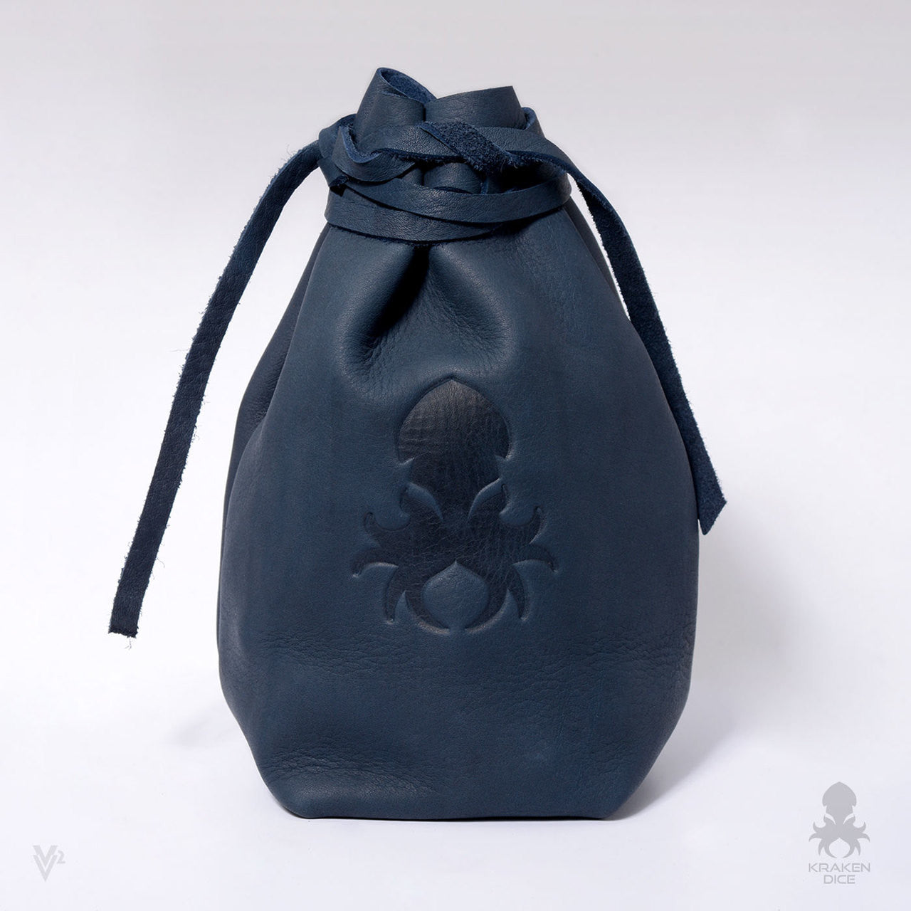 Freestanding Large Dice Bag In Blue Leather